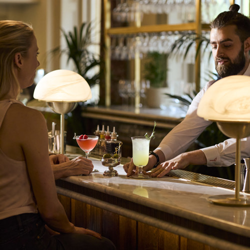 Barman preparing cocktails